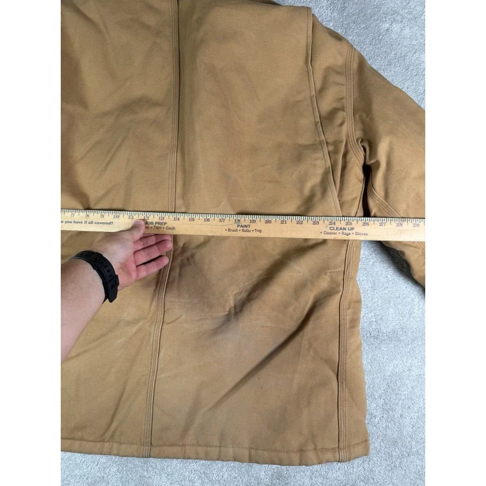 VTG Carhartt C03 BRN Arctic Jacket Mens 48 Reg Canvas Chore Barn DISTRESSED Work